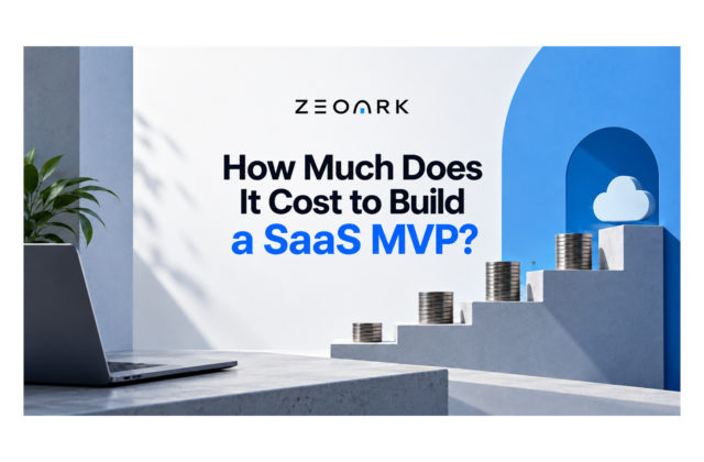 Coin stacks on ascending steps leading to a cloud, illustrating the cost of building a SaaS MVP.